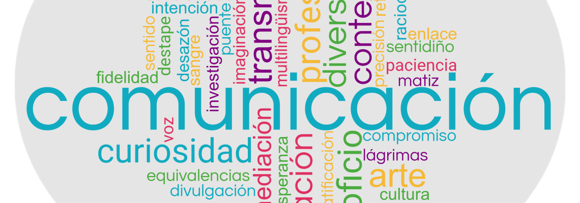 Nube de palabras creada con motivo del Día Internacional de la Traducción 2023